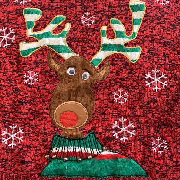 New Directions Red Christmas Sweater, XL - Picture 3 of 7